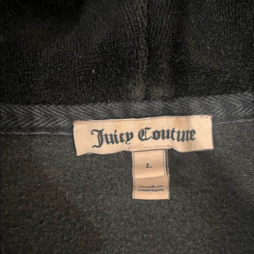 Juicy Couture Black Velour Hoodie - Picture 2 of 4